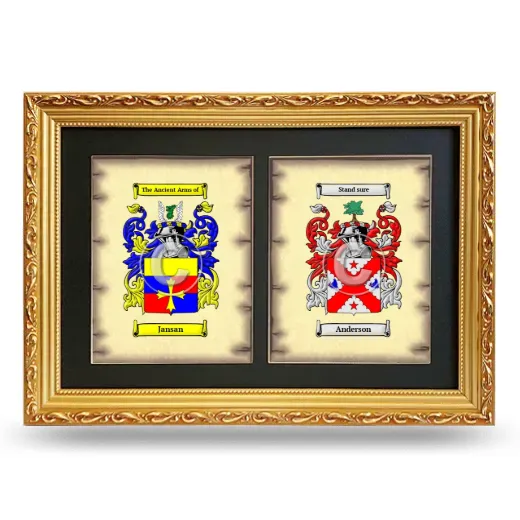 Double Coat of Arms Framed - Gold