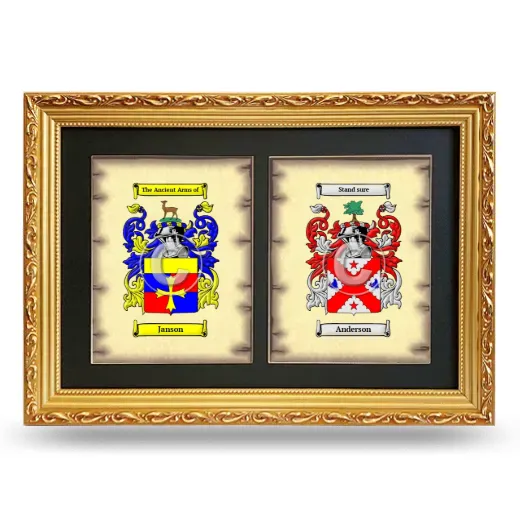 Double Coat of Arms Framed - Gold