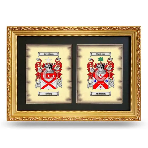 Double Coat of Arms Framed - Gold