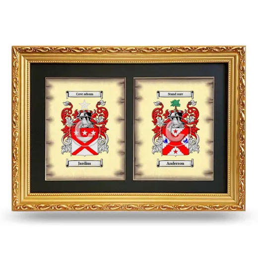 Double Coat of Arms Framed - Gold