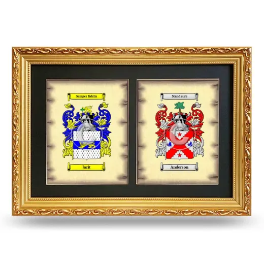 Double Coat of Arms Framed - Gold