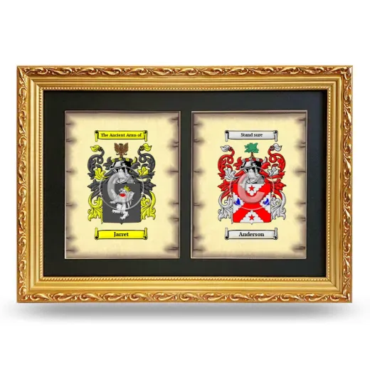 Double Coat of Arms Framed - Gold