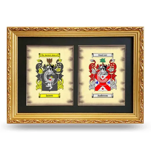 Double Coat of Arms Framed - Gold