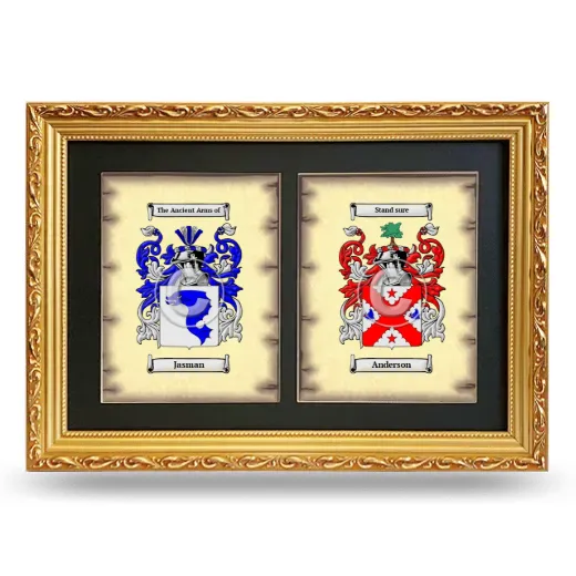 Double Coat of Arms Framed - Gold