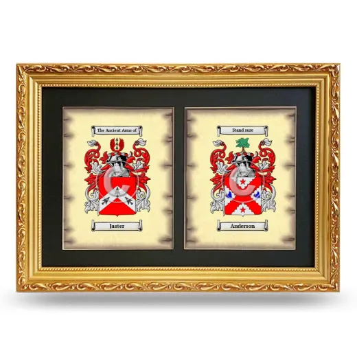 Double Coat of Arms Framed - Gold
