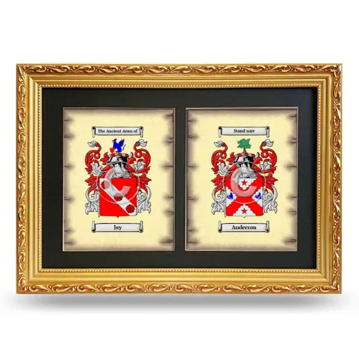 Double Coat of Arms Framed - Gold
