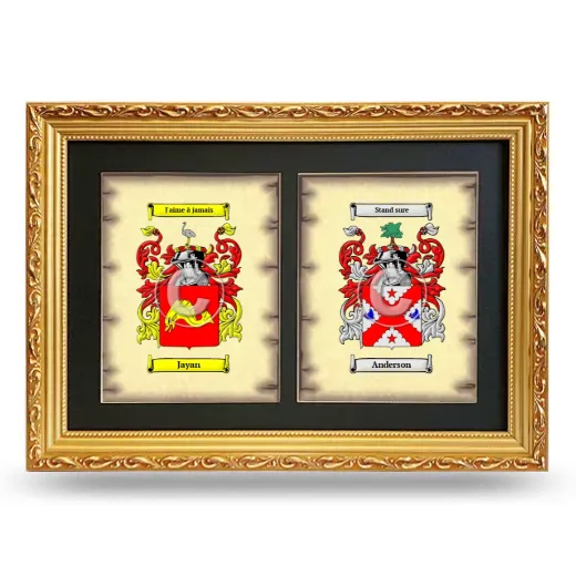 Double Coat of Arms Framed - Gold
