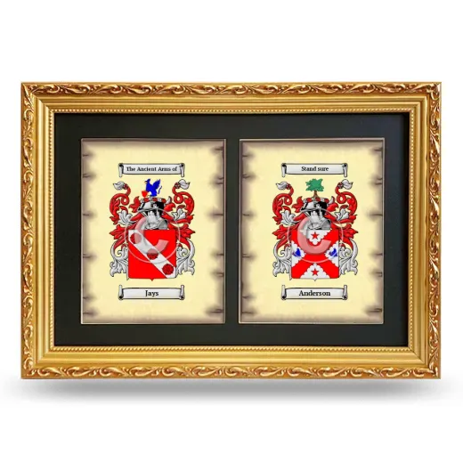 Double Coat of Arms Framed - Gold