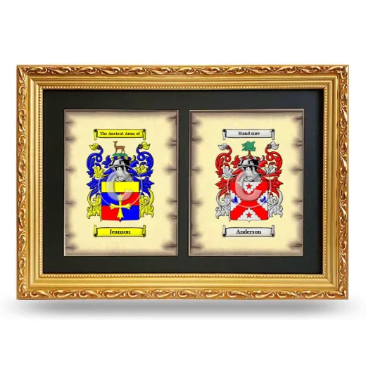 Double Coat of Arms Framed - Gold