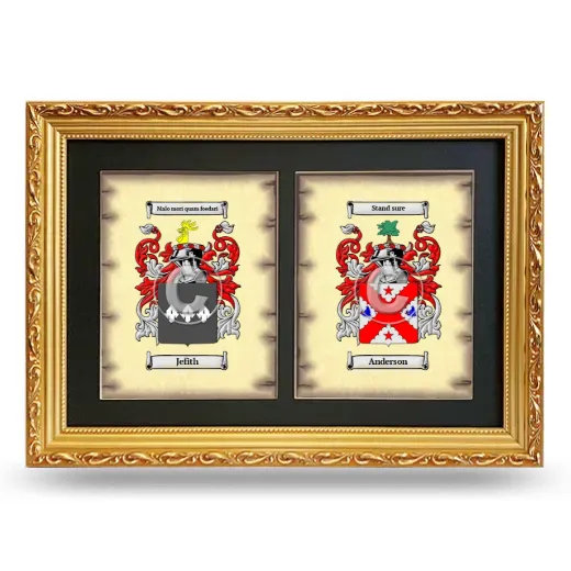 Double Coat of Arms Framed - Gold