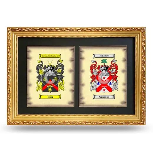 Double Coat of Arms Framed - Gold