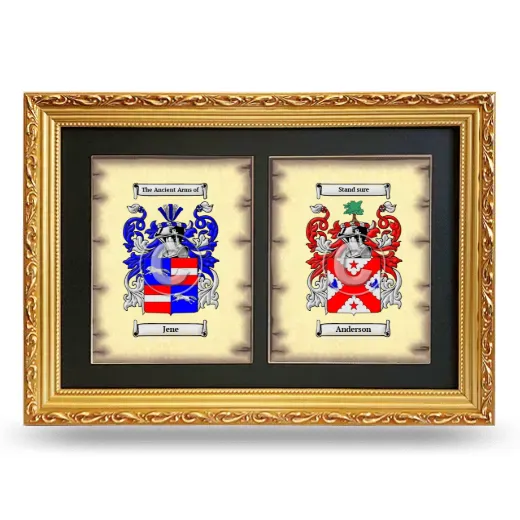 Double Coat of Arms Framed - Gold