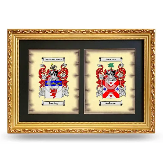 Double Coat of Arms Framed - Gold