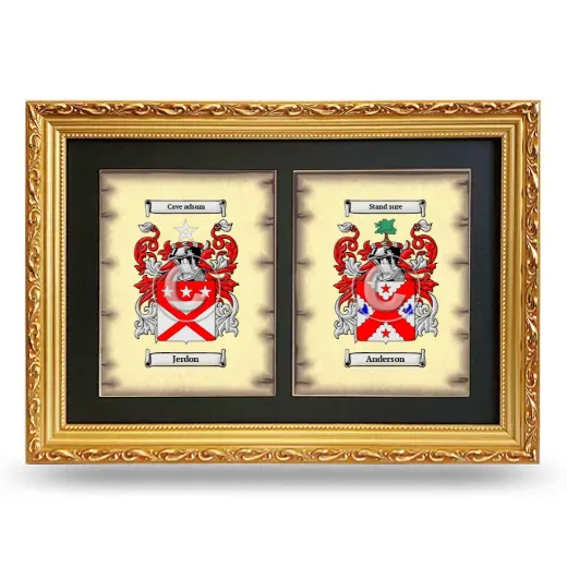 Double Coat of Arms Framed - Gold