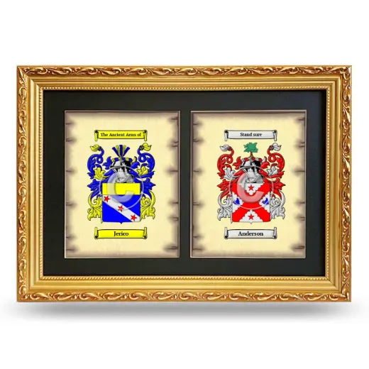 Double Coat of Arms Framed - Gold