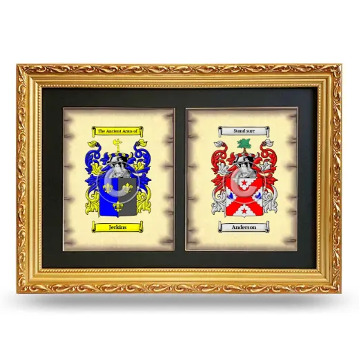 Double Coat of Arms Framed - Gold