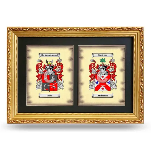 Double Coat of Arms Framed - Gold