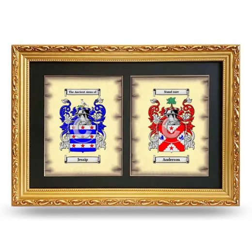Double Coat of Arms Framed - Gold