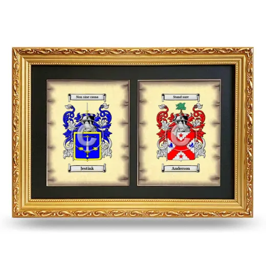 Double Coat of Arms Framed - Gold