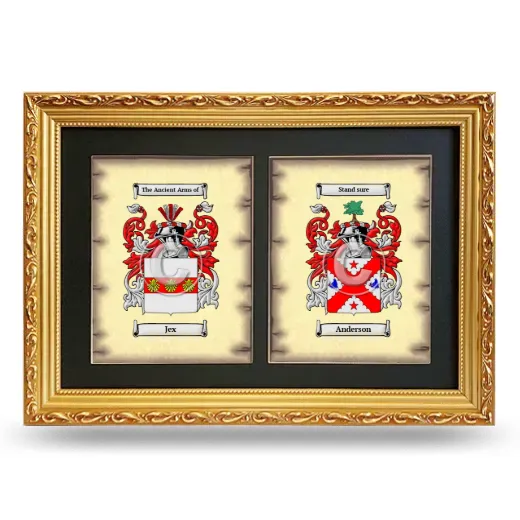 Double Coat of Arms Framed - Gold