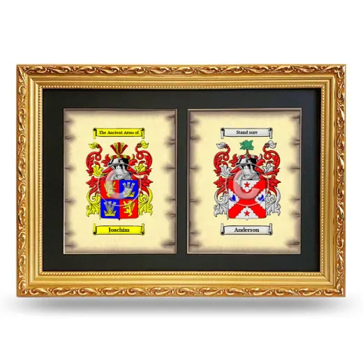 Double Coat of Arms Framed - Gold