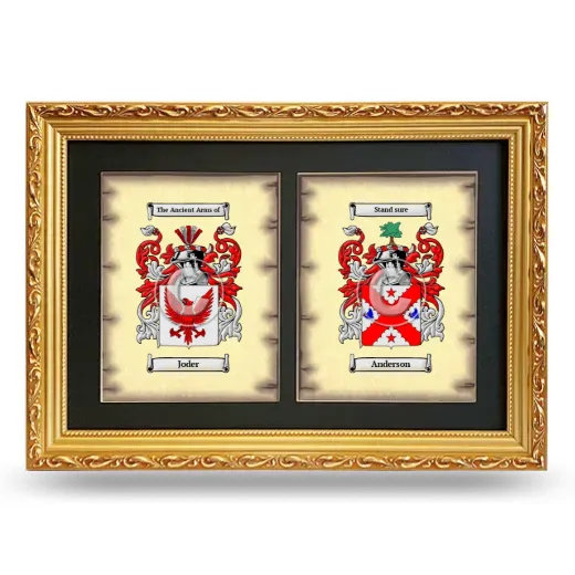 Double Coat of Arms Framed - Gold