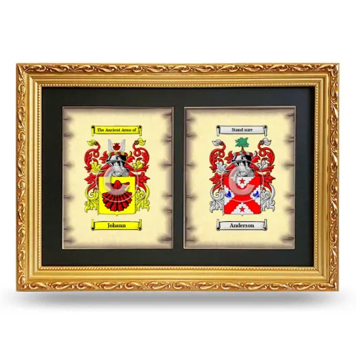 Double Coat of Arms Framed - Gold