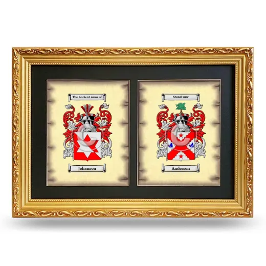 Double Coat of Arms Framed - Gold