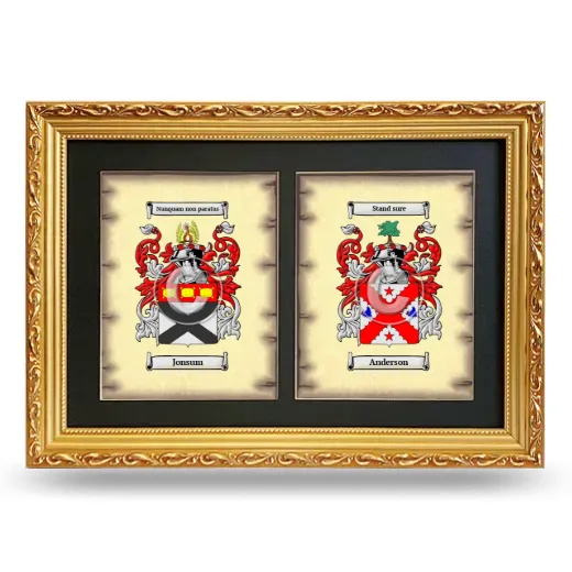 Double Coat of Arms Framed - Gold