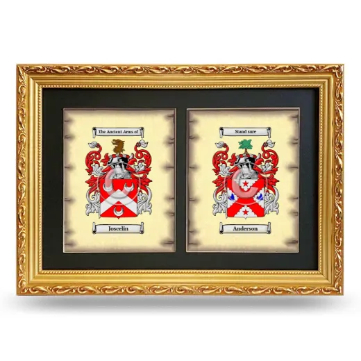 Double Coat of Arms Framed - Gold