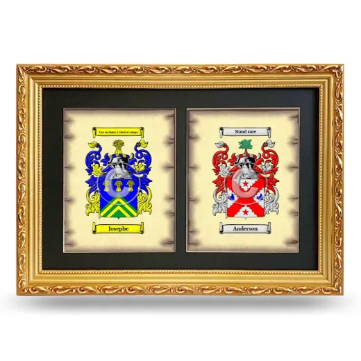 Double Coat of Arms Framed - Gold