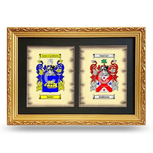 Double Coat of Arms Framed - Gold