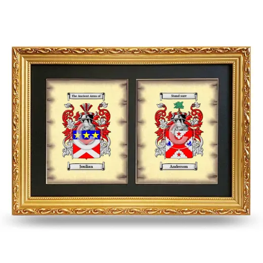 Double Coat of Arms Framed - Gold