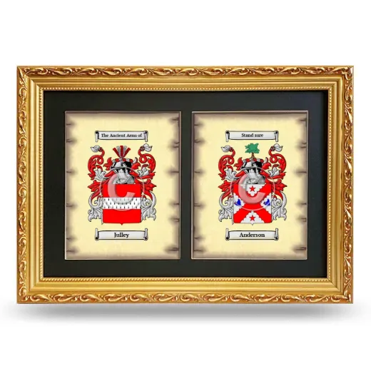 Double Coat of Arms Framed - Gold