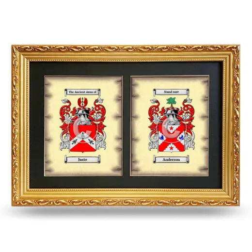 Double Coat of Arms Framed - Gold