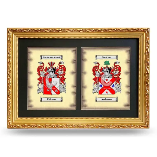 Double Coat of Arms Framed - Gold