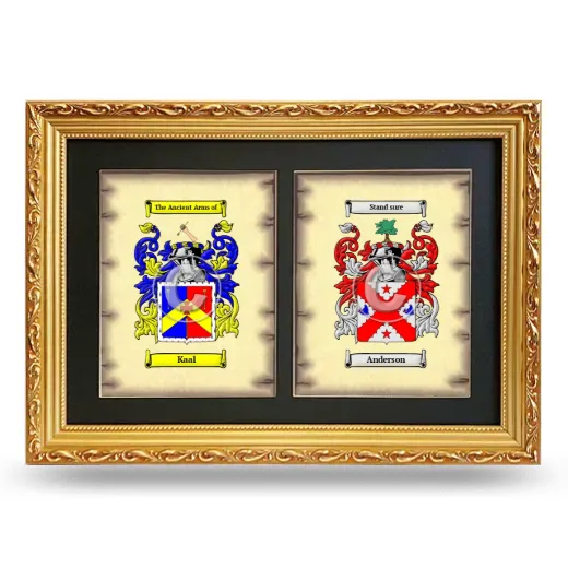 Double Coat of Arms Framed - Gold