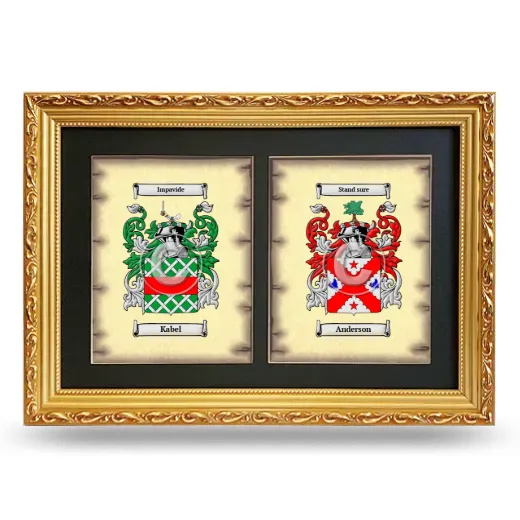 Double Coat of Arms Framed - Gold