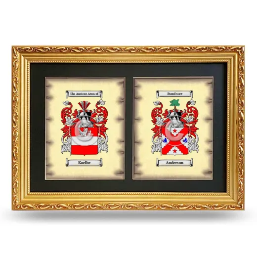 Double Coat of Arms Framed - Gold