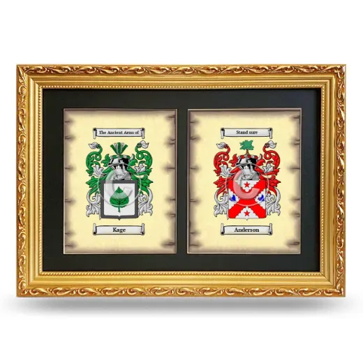 Double Coat of Arms Framed - Gold