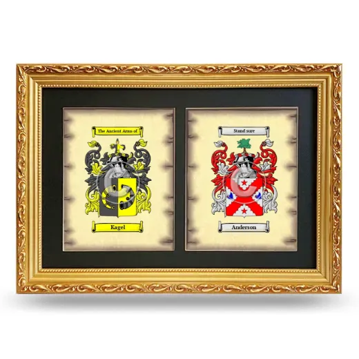 Double Coat of Arms Framed - Gold