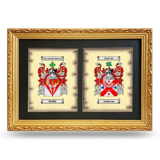 Double Coat of Arms Framed - Gold