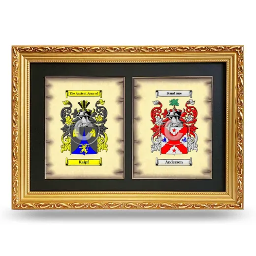 Double Coat of Arms Framed - Gold