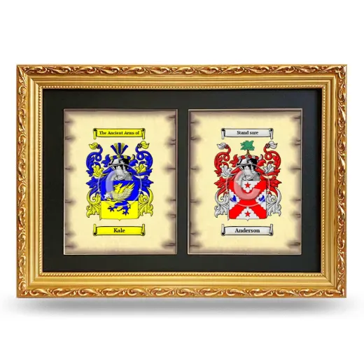 Double Coat of Arms Framed - Gold