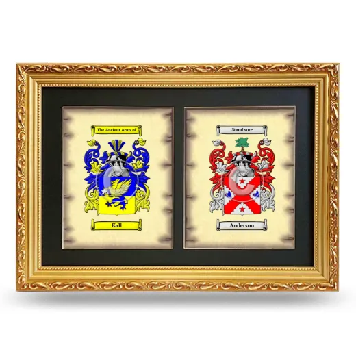 Double Coat of Arms Framed - Gold