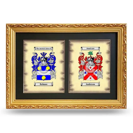 Double Coat of Arms Framed - Gold