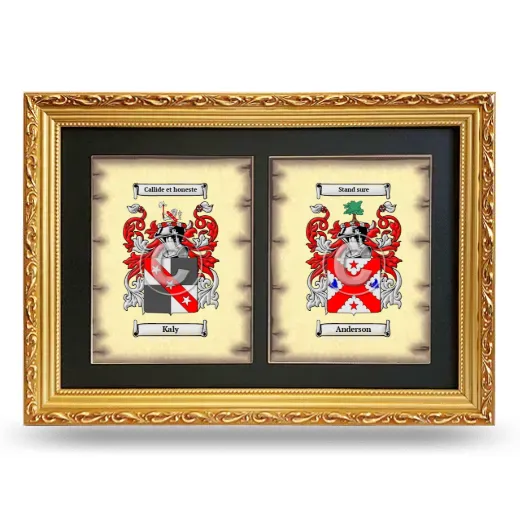 Double Coat of Arms Framed - Gold