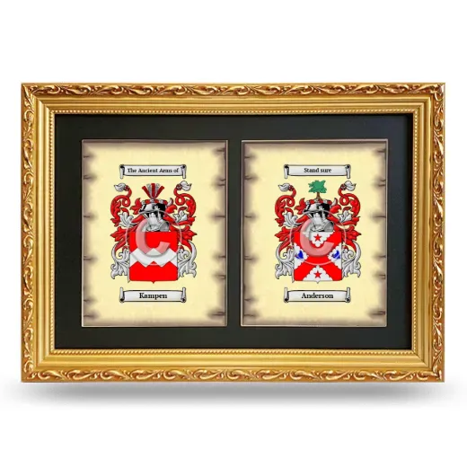 Double Coat of Arms Framed - Gold