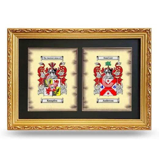 Double Coat of Arms Framed - Gold