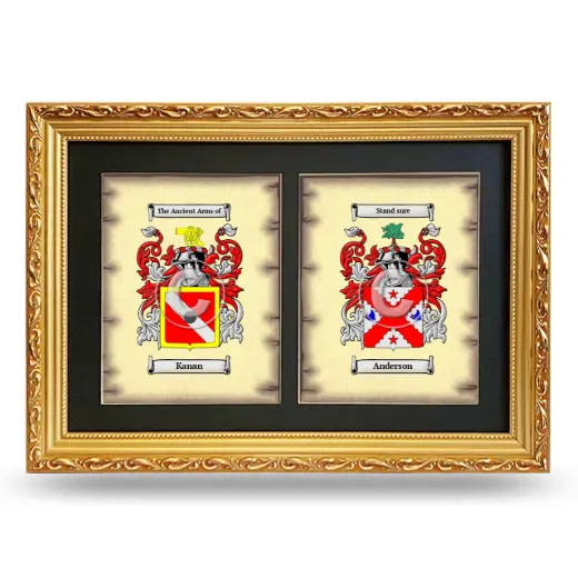 Double Coat of Arms Framed - Gold